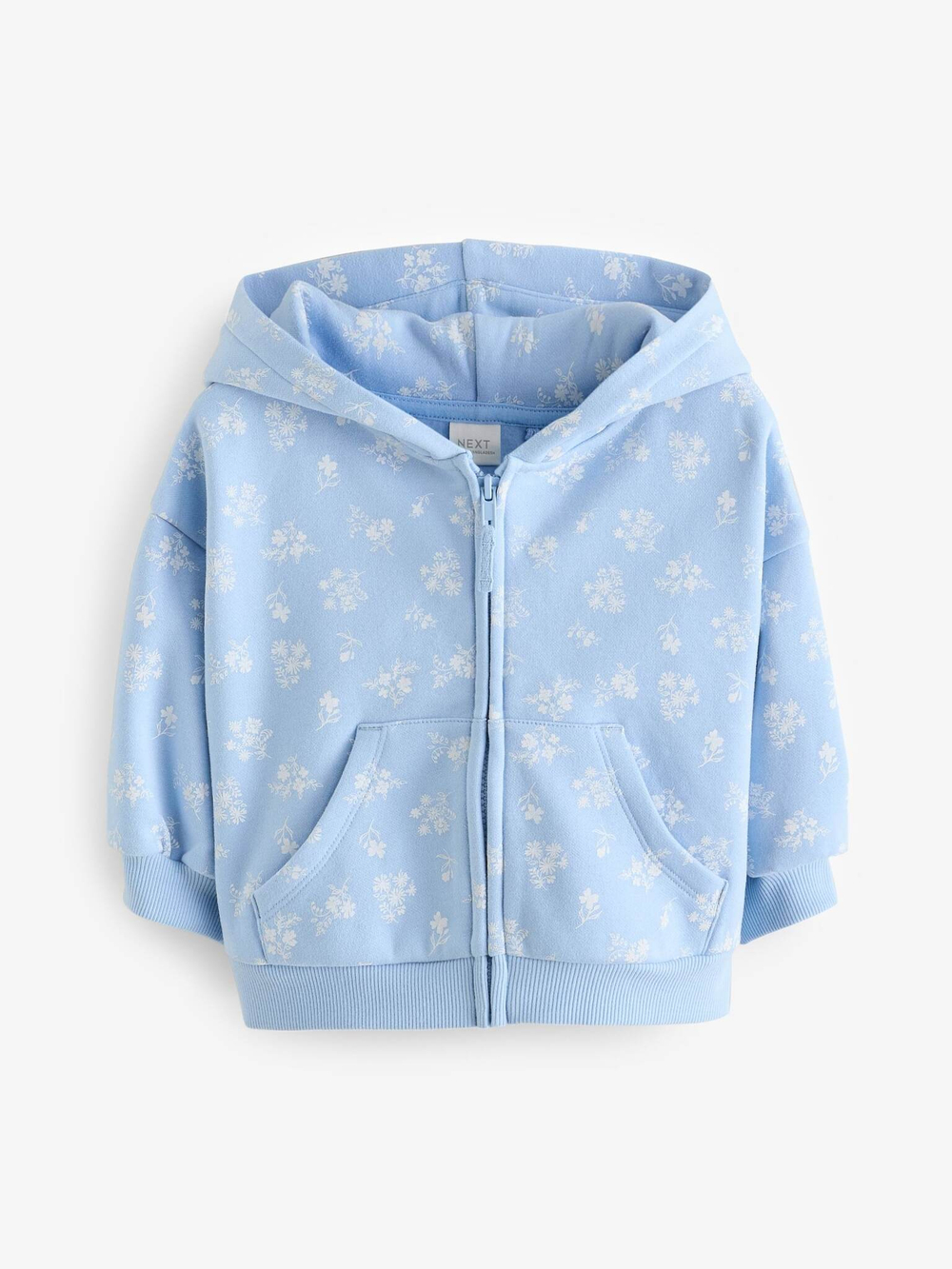 Толстовка с капюшоном на молнии для девочки Next E53-966, Голубой
