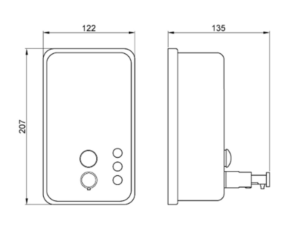 Диспенсер для мыла с кнопкой 1200 мл. нерж. сталь INOX 03041.S матовый