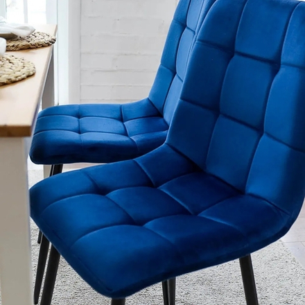 Стул кухонный вельвет. цвет синий
