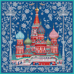 Платок «Собор Василия Блаженного» 100% шелк