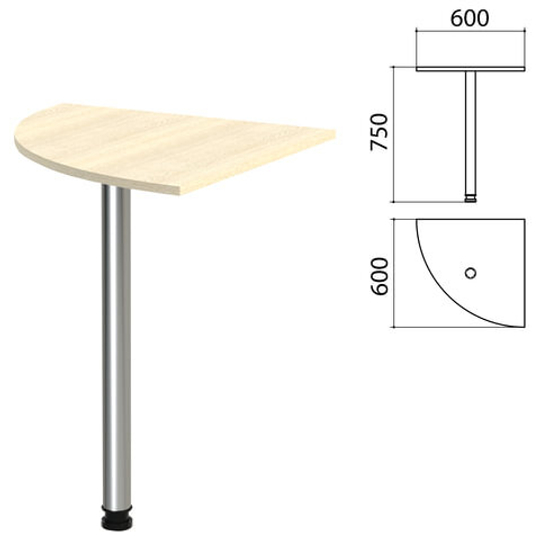 Стол приставной угловой "Канц", 600х600х750, цвет дуб молочный (КОМПЛЕКТ)
