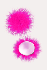 Соблазнительные круглые пэстис с пухом (Цвет: красный)