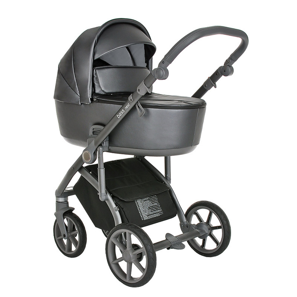 Детская коляска Roan Bass Next Кожа 2 в 1 RN083/1 Graphite Pearl