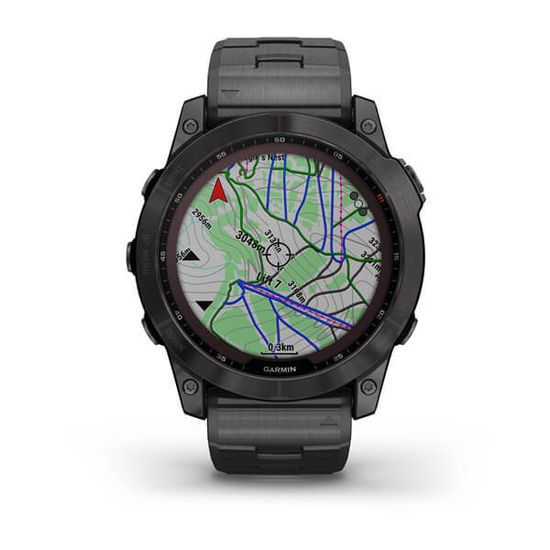 Часы Garmin Fenix 7X Sapphire Solar, темносерый DLC титан с титановым браслетом 010-02541-27