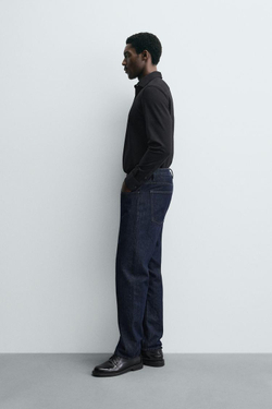 ZARA РУБАШКА REGULAR-FIT, ЧЕРНЫЙ