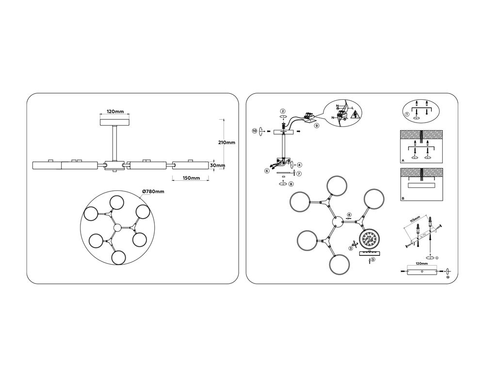 Ambrella Люстра светодиодная на штанге LineTech FL516334