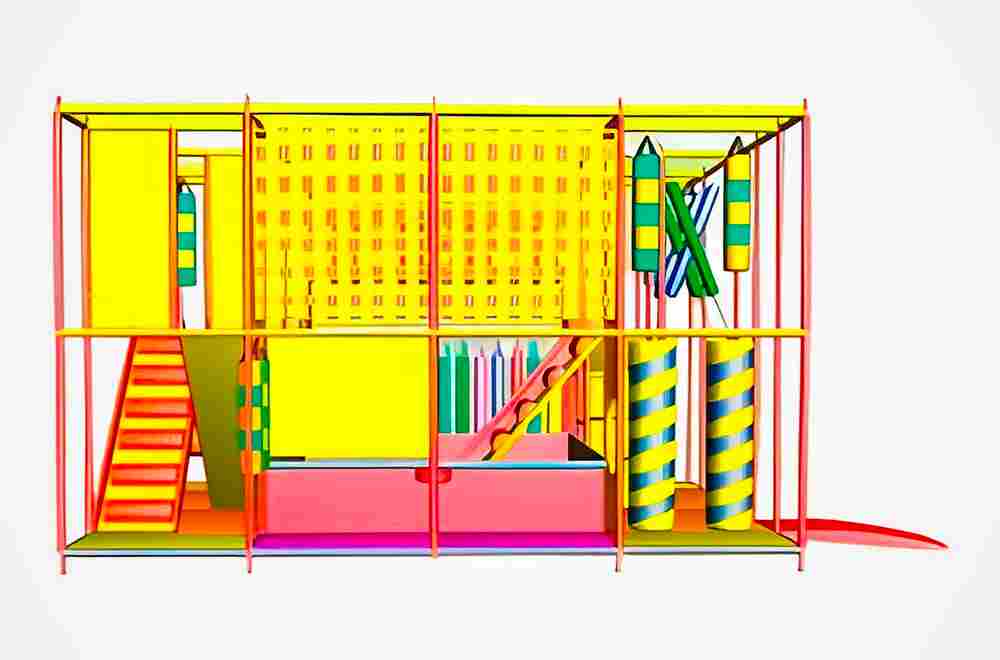 Детский игровой лабиринт с крышей «Карапуз» 5,66×3,69×3,3 м