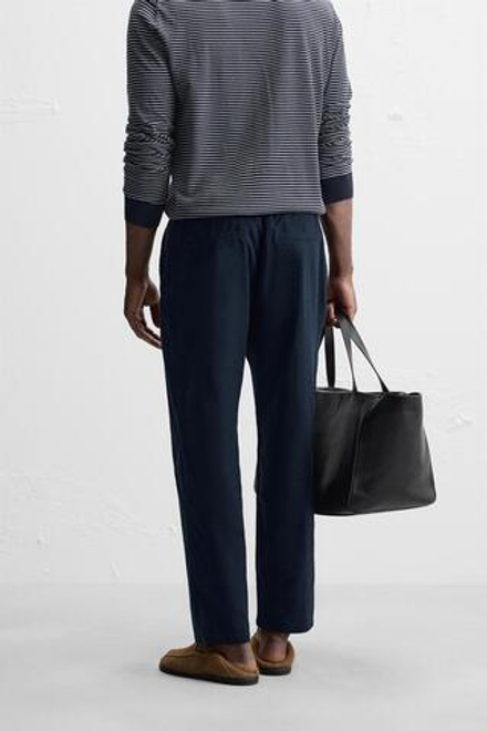 ZARA ДЖОГГЕРЫ RELAXED FIT С ЭЛАСТИЧНЫМ ПОЯСОМ, СИНИЙ