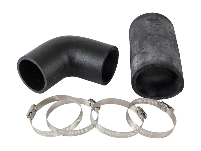 Колено выхлопа с патрубком вход 3" выход 3" наклон 80, OSCO