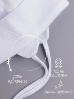 Шапка с ушками для девочки трикотажная на завязках