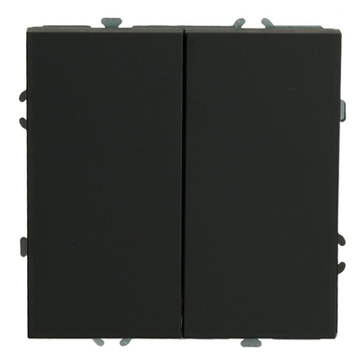 Выключатель 2-клавишный (механизм), СЗК, STEKKER, 250В, 10А, серия Эмили, RSW10-5104-05ZK, черный уголь, soft touch 50247