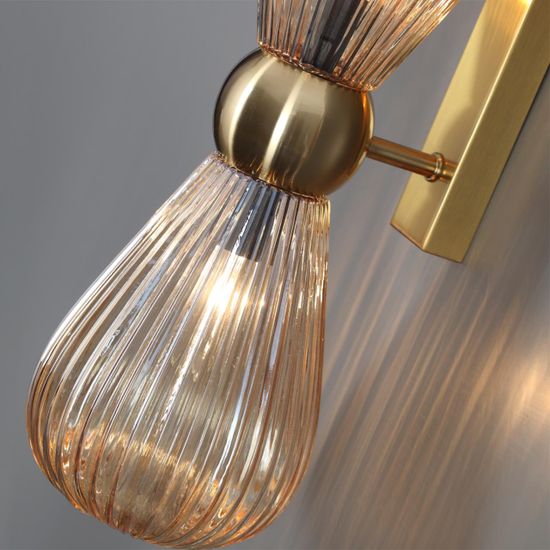 5402/2W MODERN ODL_EX23 159 золотой/янтарный/металл/стекло Бра E14 2*40W ELICA