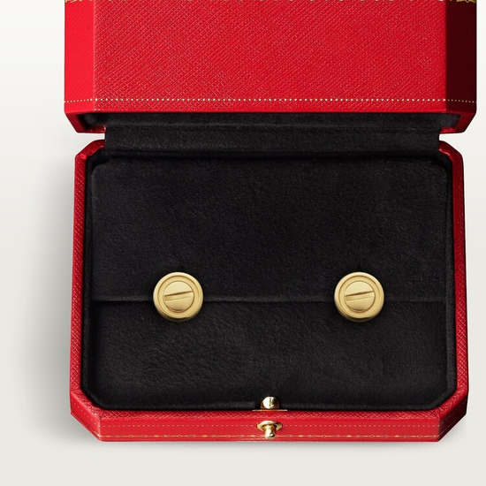 Пусеты Cartier LOVE stud earrings в желтом золоте