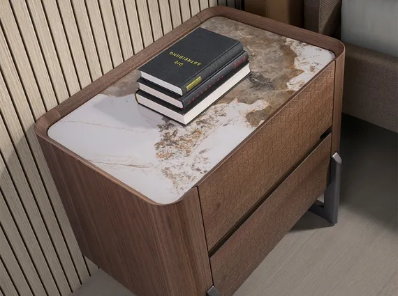 Прикроватная тумбочка Angel Cerda 7152 из ореха и керамики