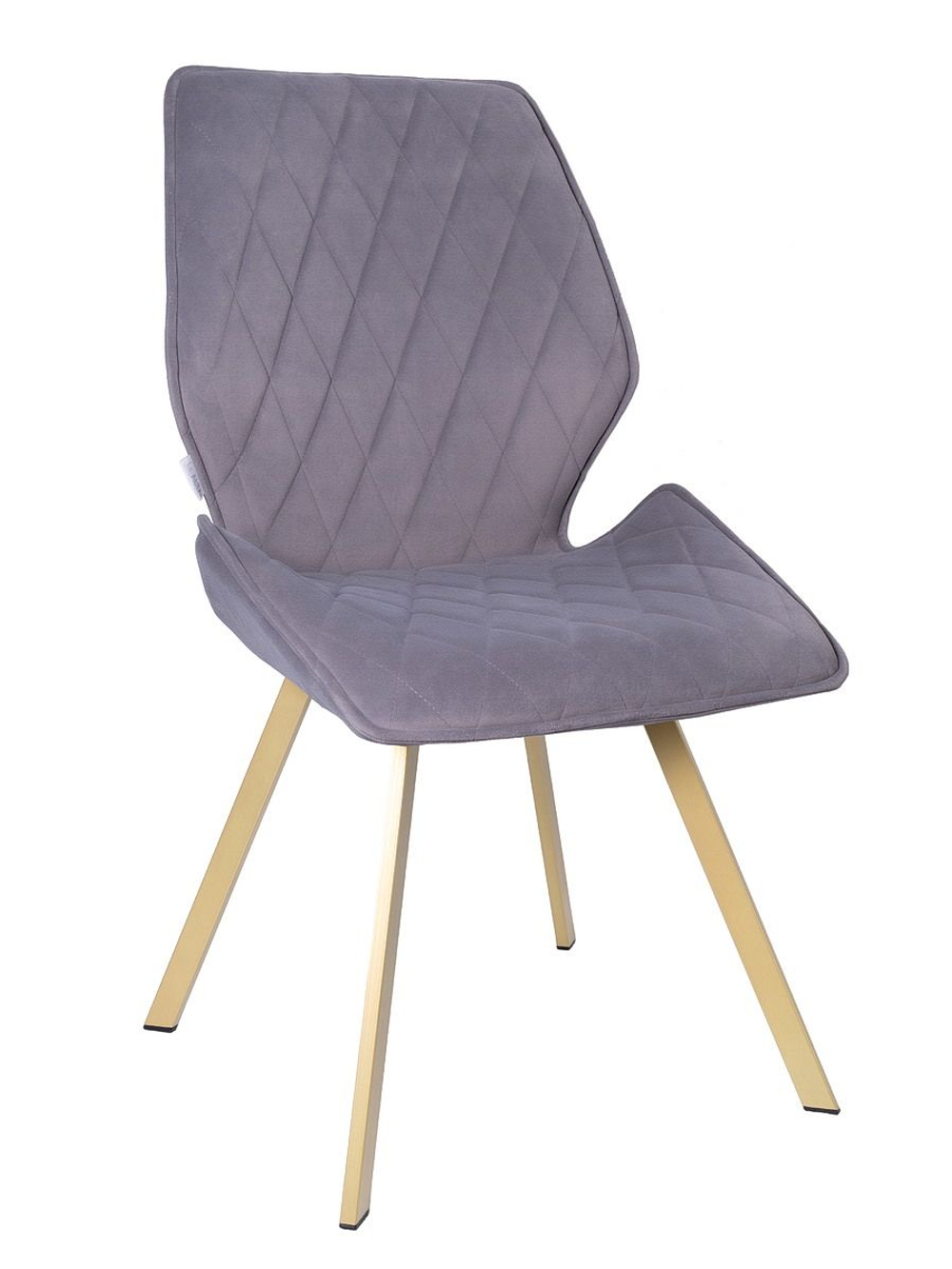 Стул LA ALTA OSTIN 180 велюр серый, каркас квадрат шампань