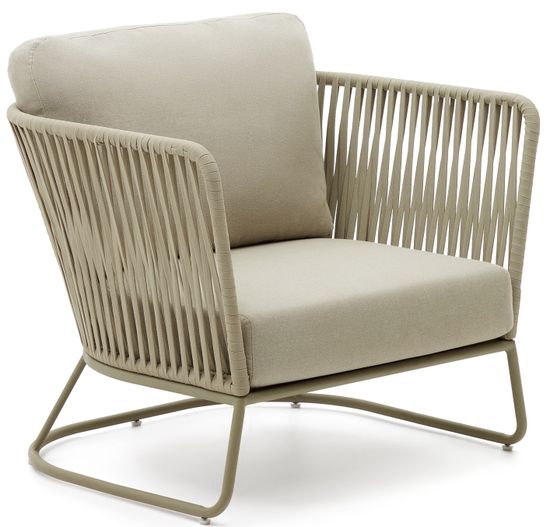 Садовое кресло Saconca с высокой спинкой бежевое La Forma Испания 