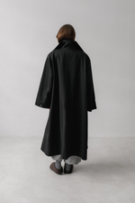 Плащ МАКСИ двухсторонний (черный/клетка)