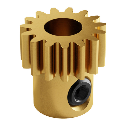 2304 Series Brass, MOD 0.8 Pinion Gear (6mm Bore, 15 Tooth)