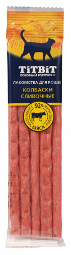 Лакомство TITBIT Золотая коллекция "Колбаски Сливочные" для кошек - 20 гр
