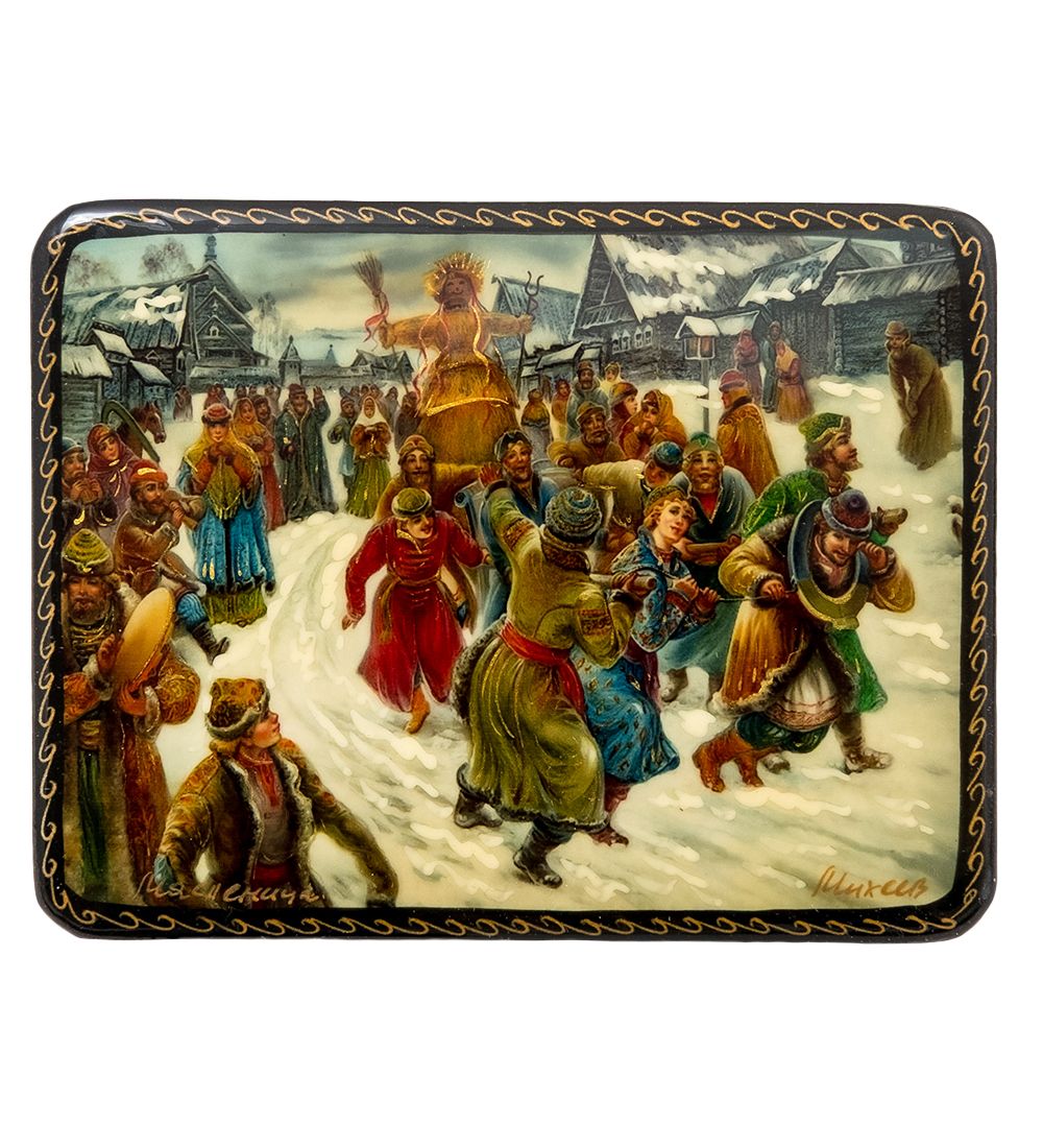 ШК-19/62 Шкатулка в технике декупаж «Масленица» (10х8х3,5)