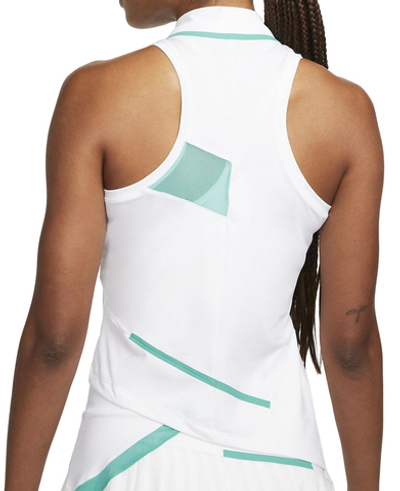 Женский топ теннисный Nike Dri-Fit Slam Tank W - white/washed teal/washed teal/wolf grey