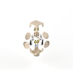 Разветвитель электрический ЭРА SP-4-I на 4 розетки без заземления 16А слоновая кость