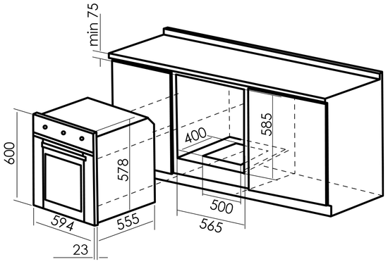 Газовый духовой шкаф MBS DG-604