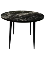 Обеденный стол "Мрамор марквина черный", круглый
