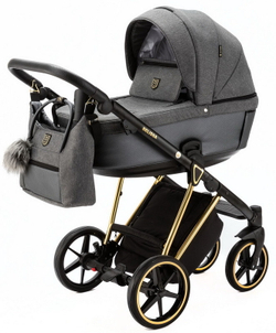 Детская коляска Adamex Belissa Special Edition 2 в 1 B-PS562 (Т.СЕР ЗОЛОТ.РАМ)