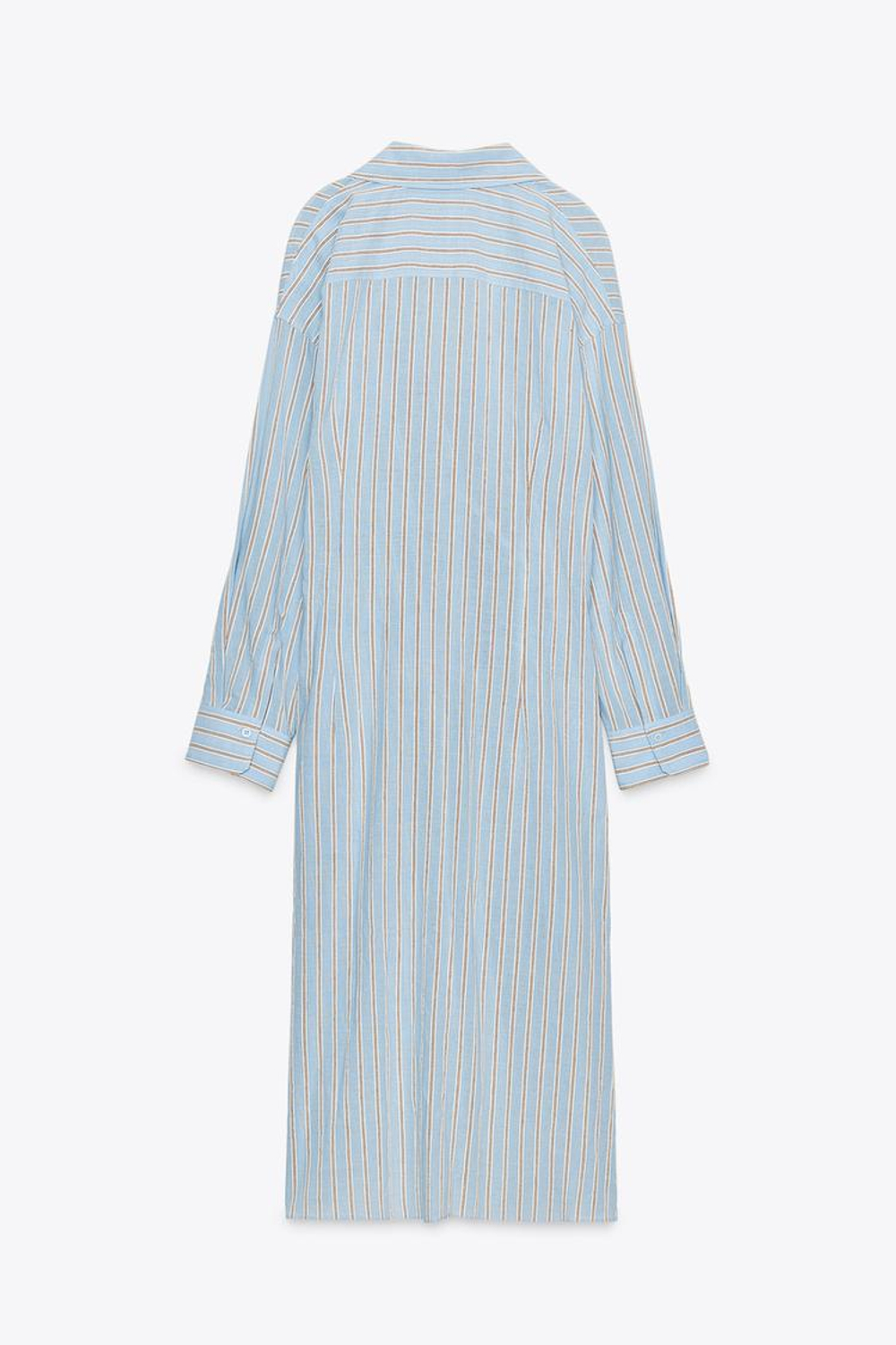 ZARA ПЛАТЬЕ НА ЗАПАХ В ПОЛОСКУ — ZW COLLECTION, СИНИЙ