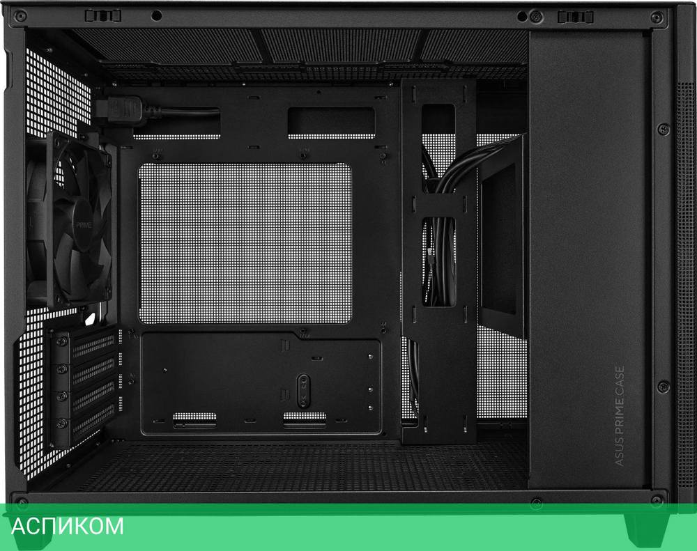 Корпус ASUS PRIME AP201 Tempered Glass mATX без БП Black (90DC00G0-B39010)