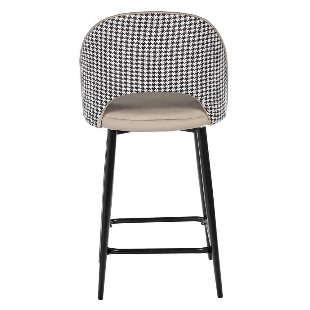 Стул полубарный Bradex Home Leo латте с жаккардом, поворотный механизм