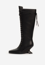 boot heel black leather