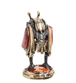 Народные промыслы AM- 596 Фигурка «Филин-трансформер» (латунь, янтарь)