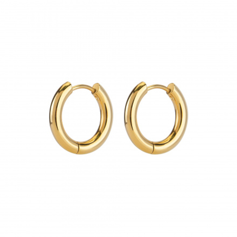 Серьги кольца basic gold тонкие