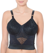 Удлиненная корсетная полуграция-бюстье из кружевной ткани (Размер: 42DD) (Цвет: кофейный)