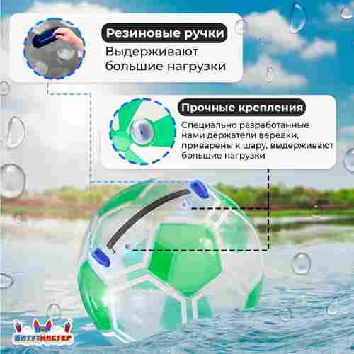 Аттракцион Водный шар ПВХ «Футбольный мяч Зеленый», 2*2*2 м