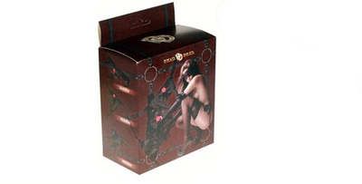 Кожаные трусики с плугом Djada (черный с красным) (Цвет: черный с красным)