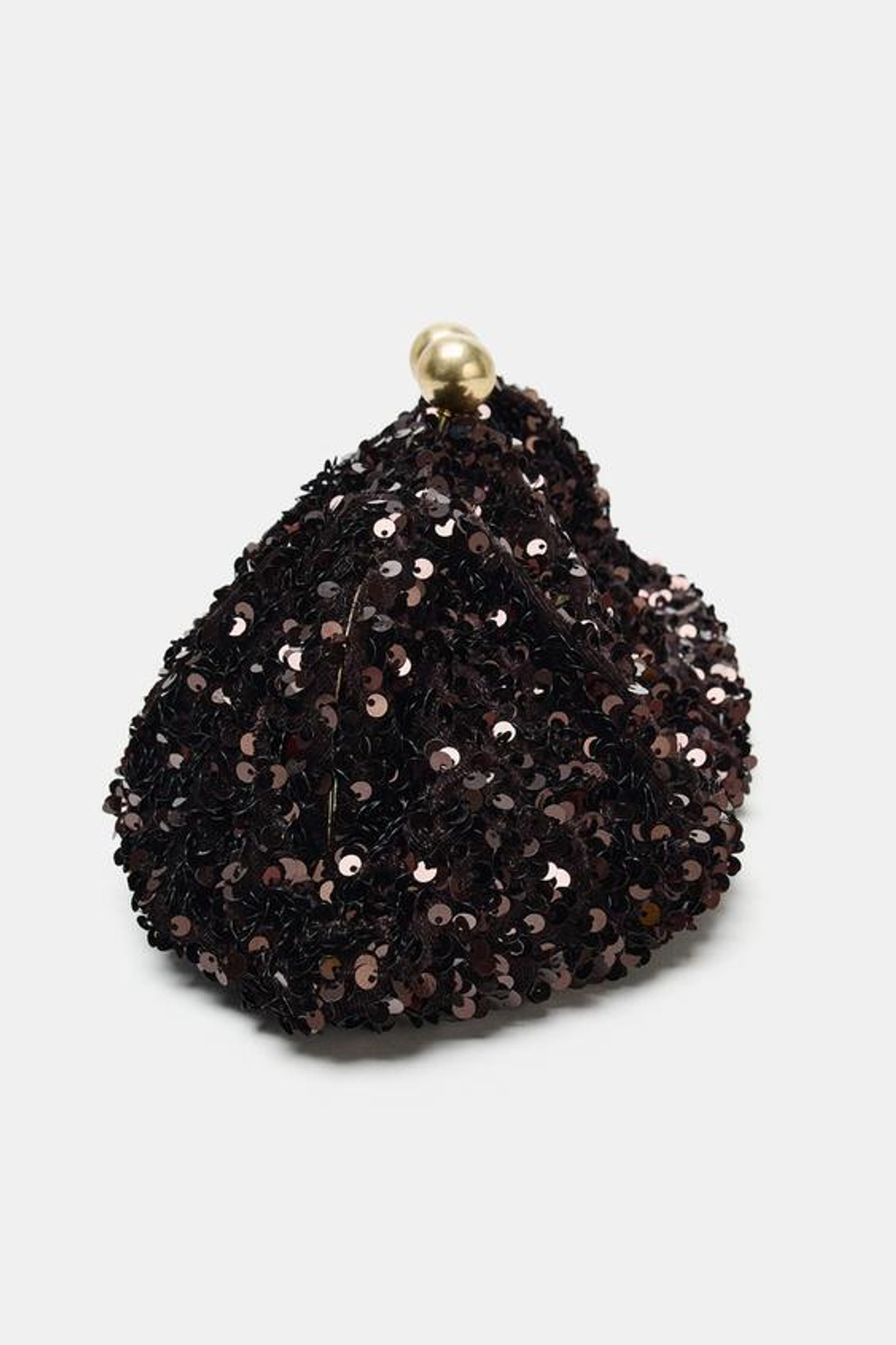 ZARA КЛАТЧ С ПАЙЕТКАМИ, КОРИЧНЕВЫЙ