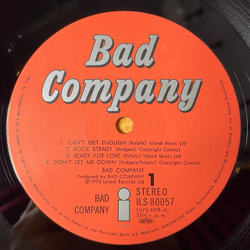 Винтажная виниловая пластинка LP Bad Company (Japan 1974) (Obi) ILS-80057