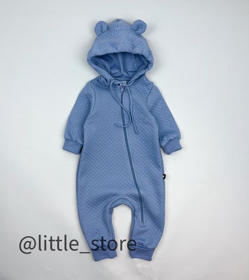 Комбинезон из капитония "Быстрые машинки" серо-голубой