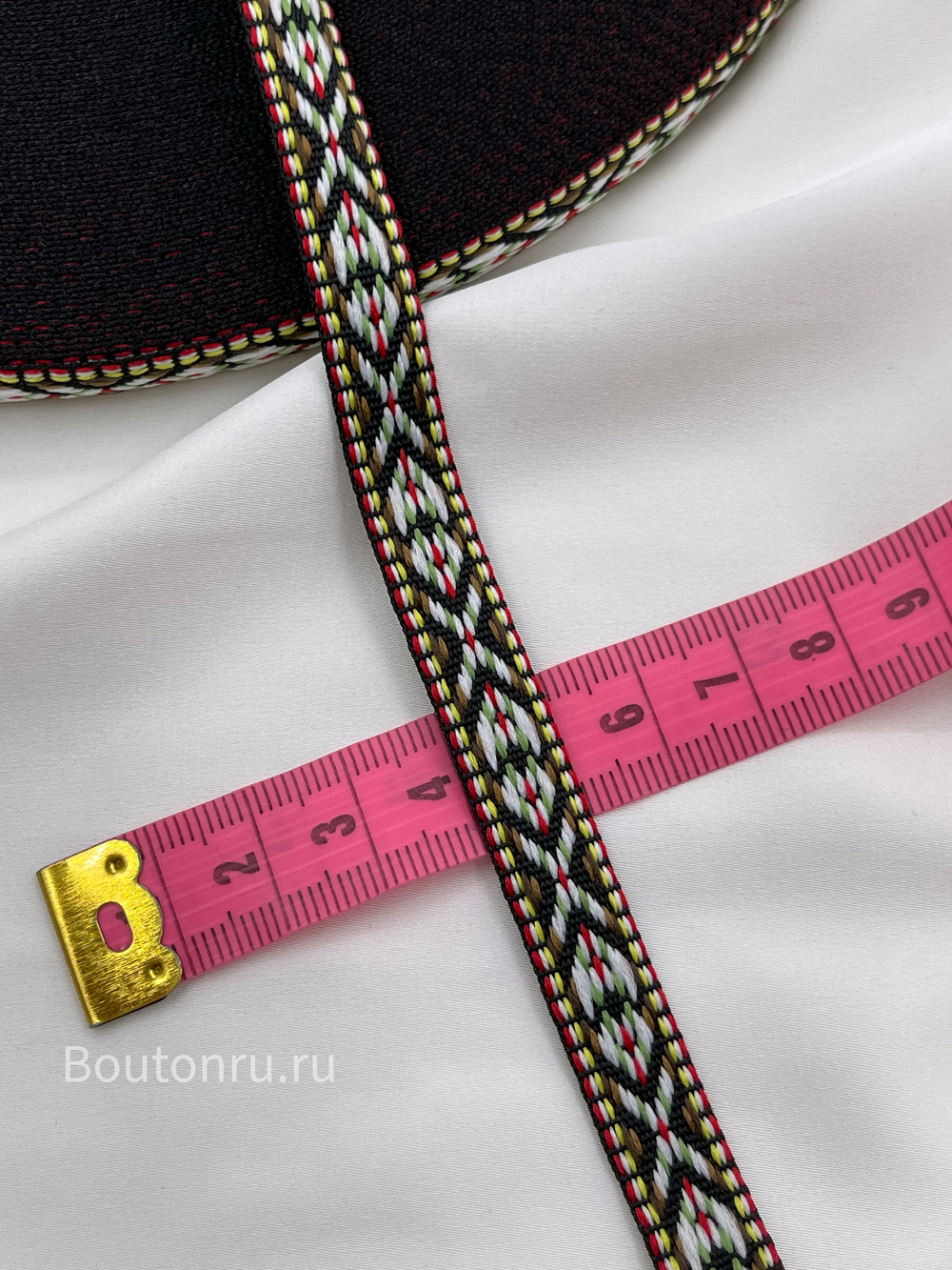 Тесьма жаккардовая (плетеная) разноцветная 1 см