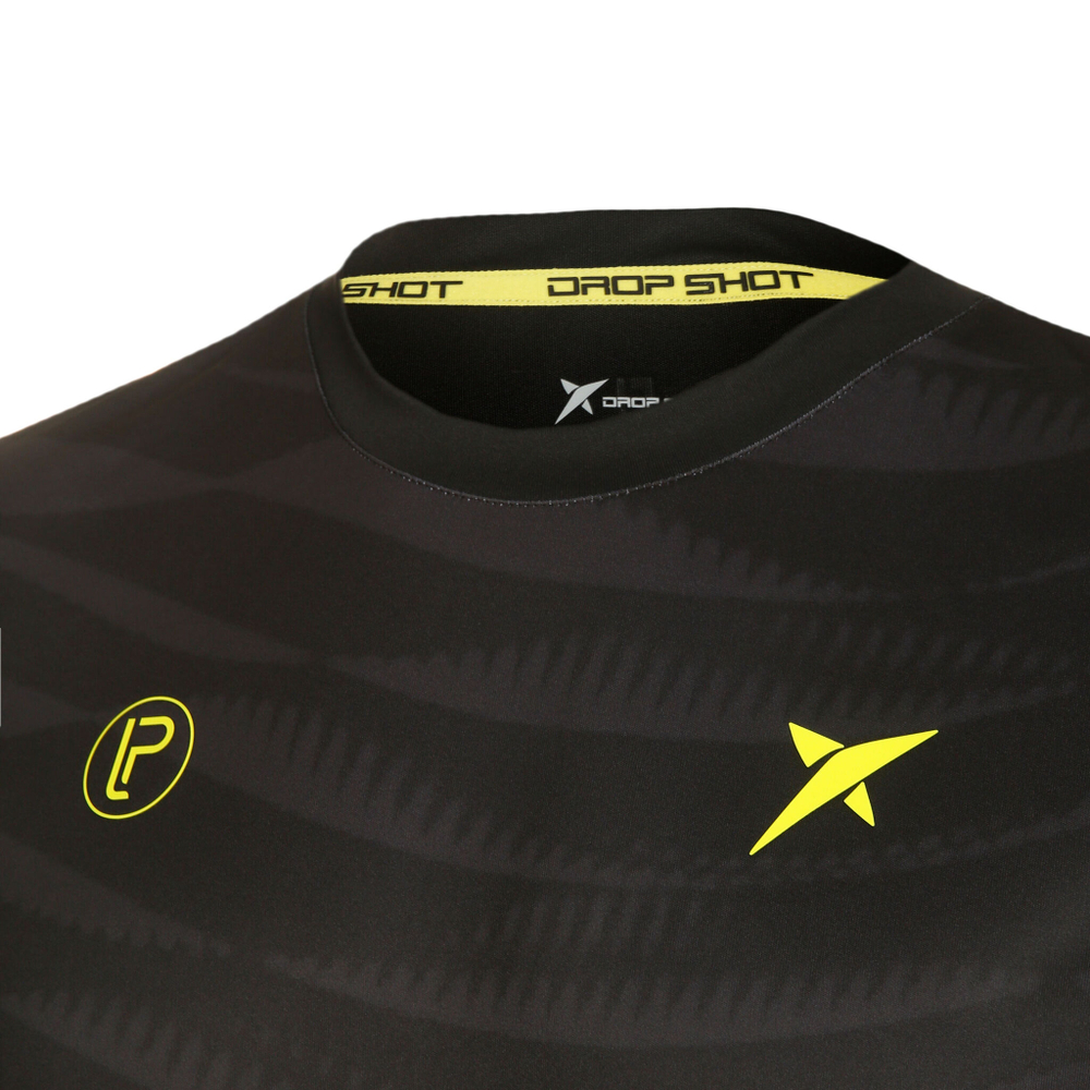 Мужское теннисное поло Drop Shot Rayco T-Shirt Men - Black, Yellow