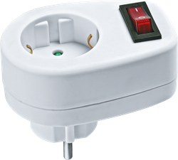 Переходник Navigator 94 669 NAD-1E-CS-WH 1гн. с выкл.