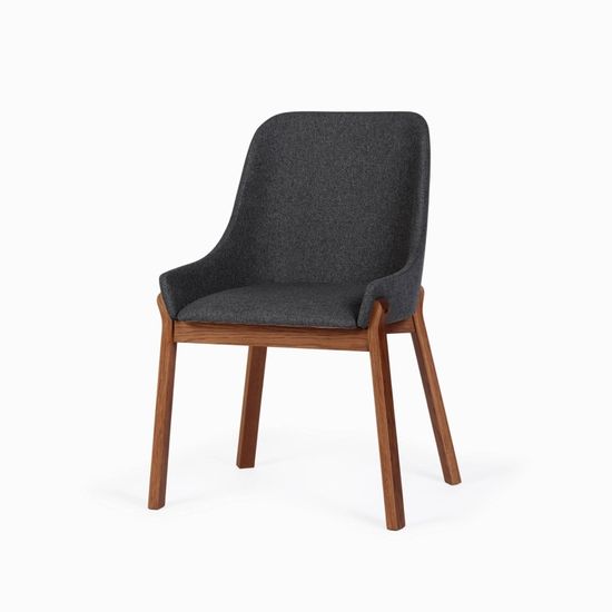 Обеденный стул Safia ткань серый графит, деревянные ножки цвет орех