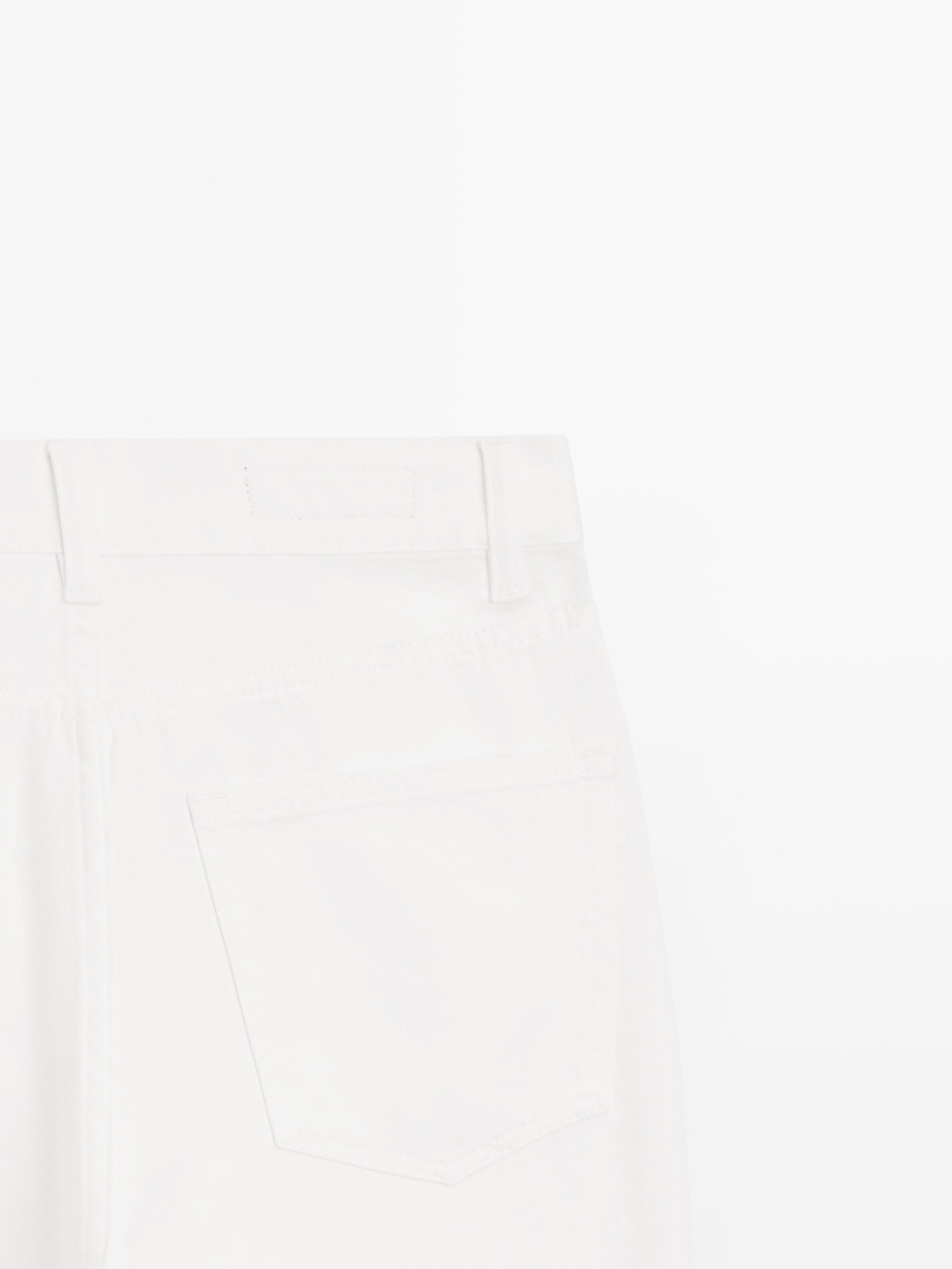 Massimo Dutti Прямые джинсы с высокой талией, белый