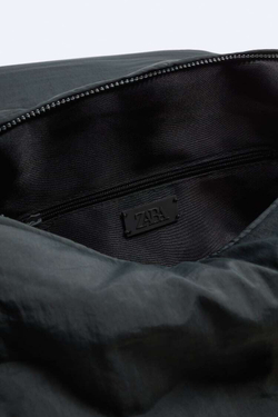 ZARA БОЛЬШАЯ СУМКА ИЗ НЕЙЛОНА, АНТРАЦИТОВО-СЕРЫЙ
