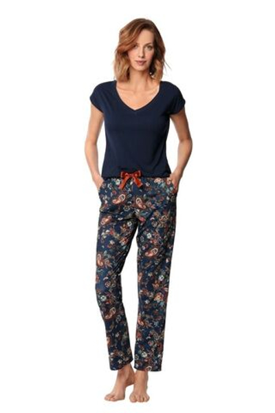 Брючный пижамный комплект Livia (Размер: M) (Цвет: темно-синий)