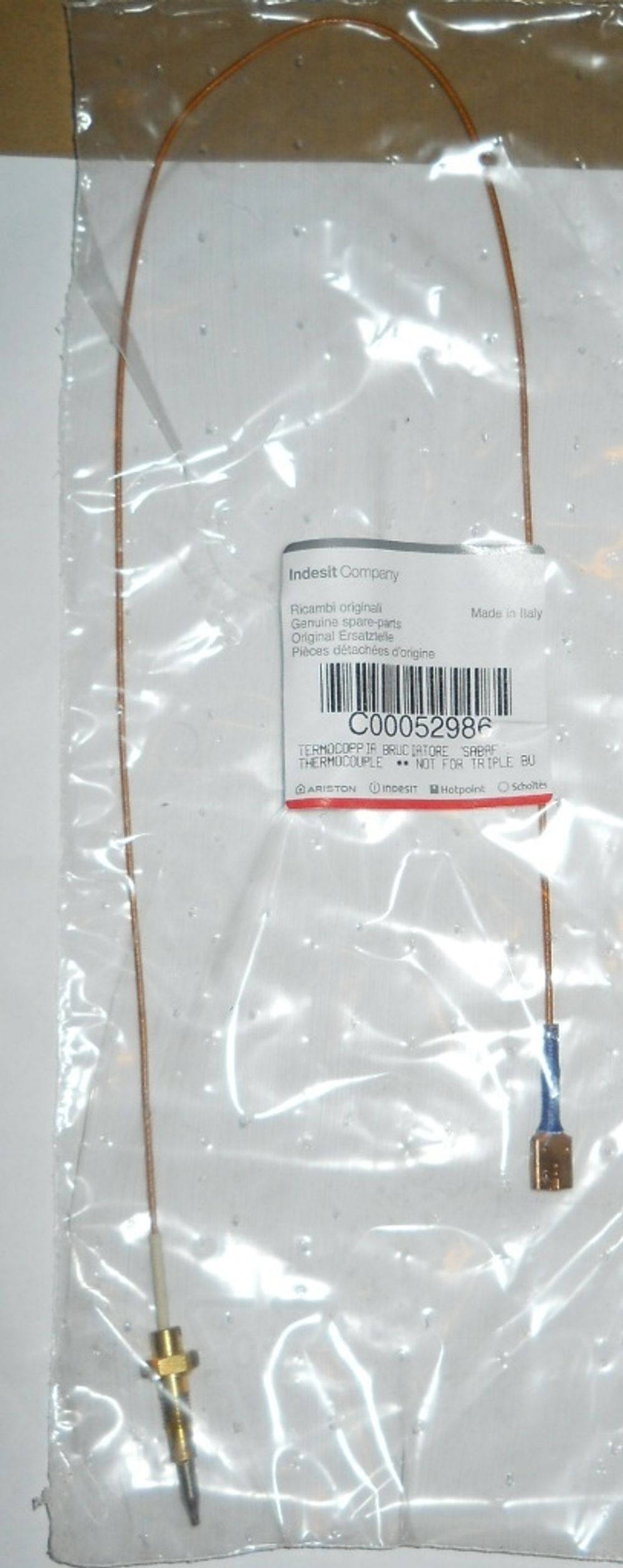 Термопара-газконтроль для Indesit (Индезит)/Ariston (Аристон)- 052986