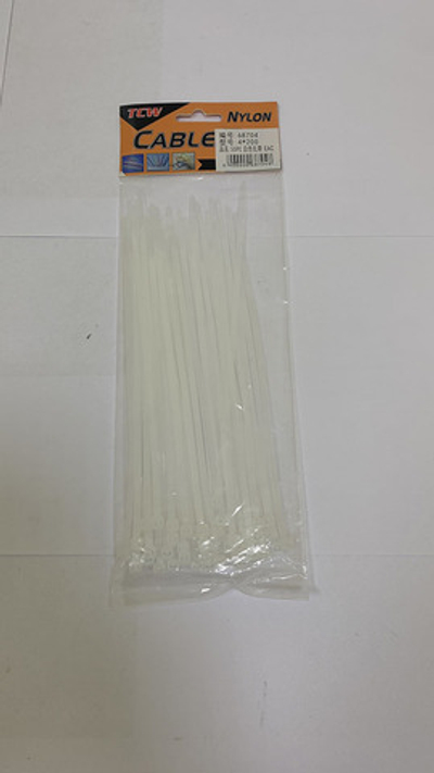 Хомуты белые в п/э 4х200мм (55шт)